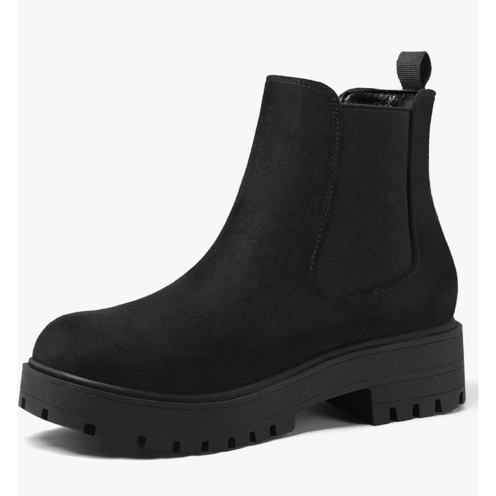 mysoft Women's Black Suede Chelsea Ankle Boots – Square Toe – Size 8.5 – NIB